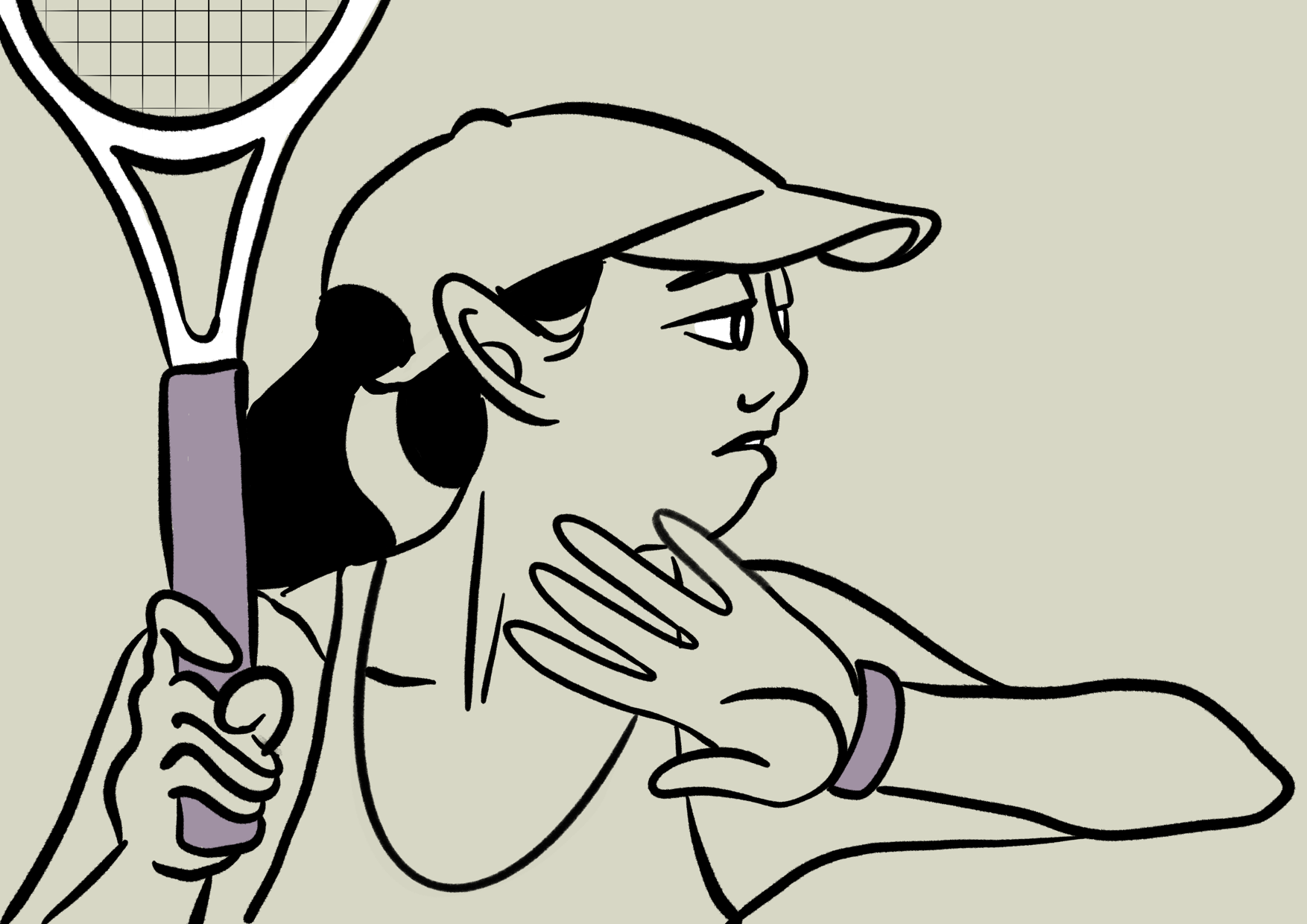 illustration of a female tennis player getting ready to hit a forehand