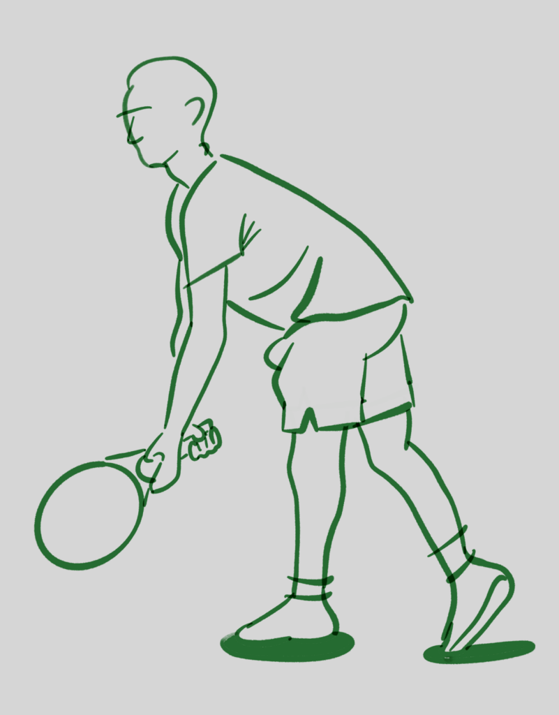 start serve marker drawing of a man getting ready to serve
