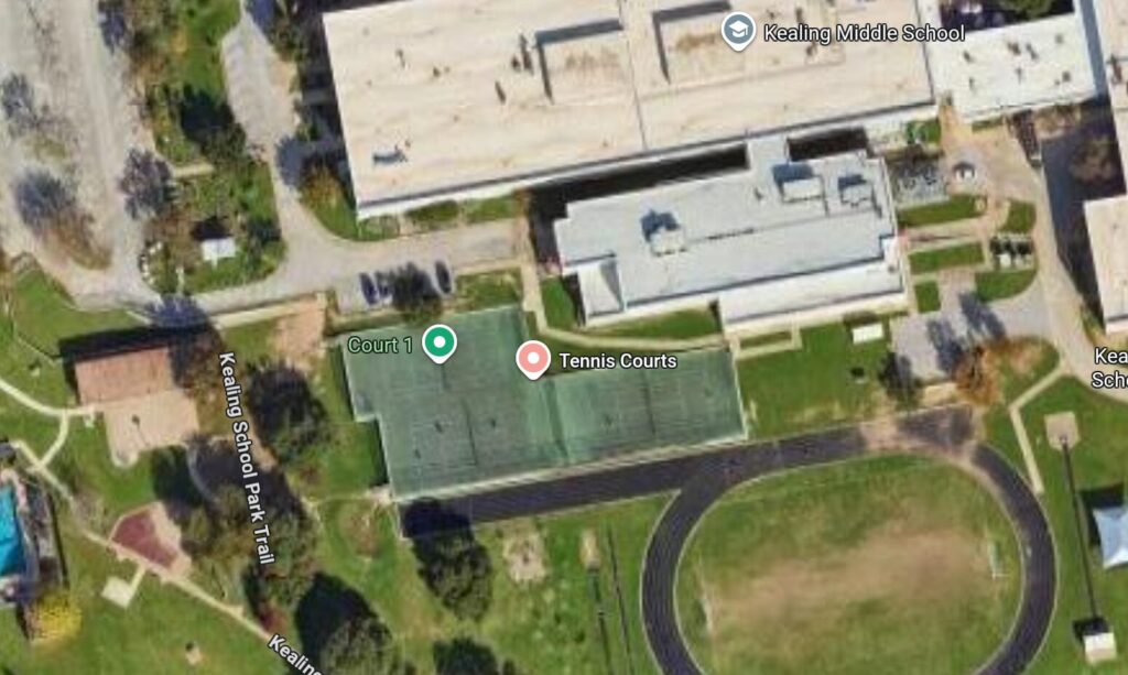 Kealing Middle school tennis courts google aerial view