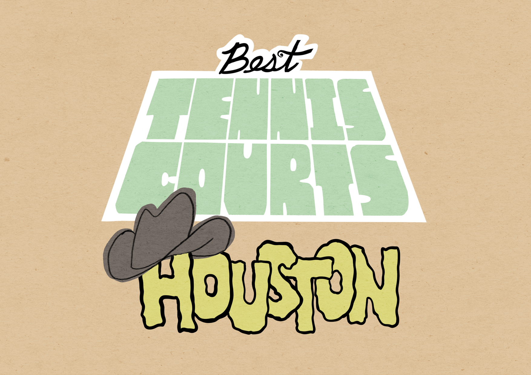 illustration of font title for houston tennis courts